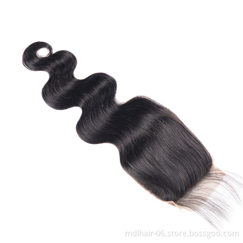 Wholesale 4x4 Lace Closure Body Wave Free Part 100% Brazilian Human Hair Natural Remy Hair Lace Frontal Closure With Baby Hair